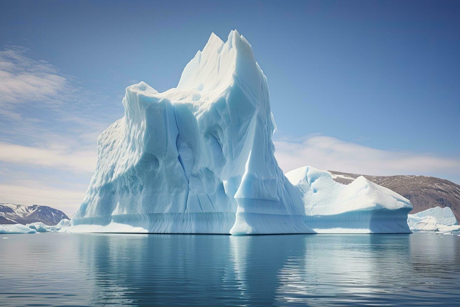 AI generated Iceberg in Greenland. AI Generated photo