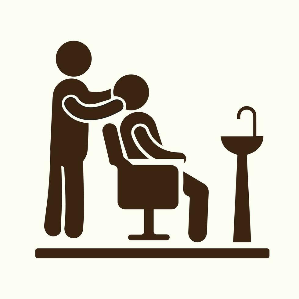 Salon Chair Man Sitting vector illustration icon eps