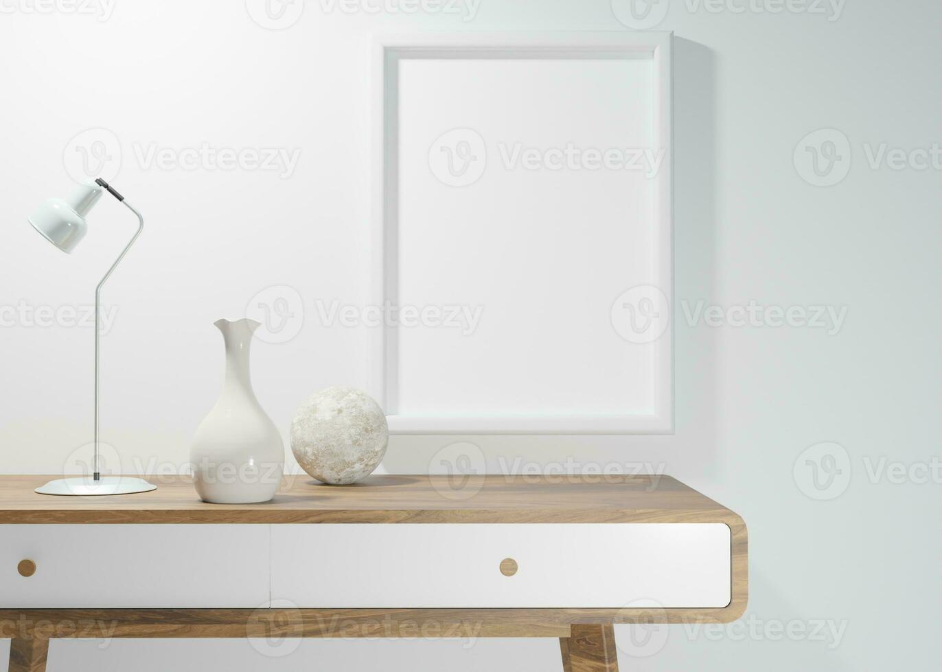 Blank Picture Frame on a Shelf photo