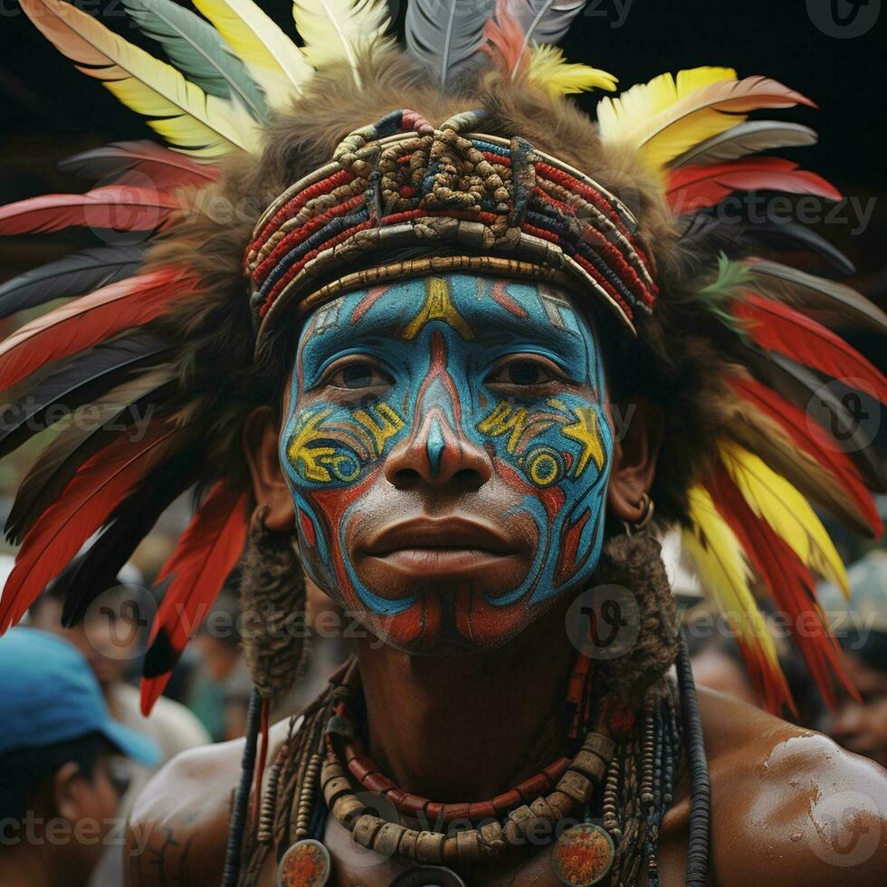 ai generado Colombiana tradicional bailar, independencia día de Colombia foto