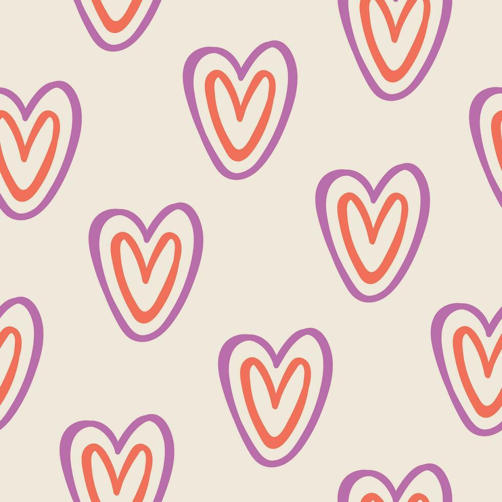 Hearts Seamless Pattern San Valentines Pattern Retro Hearts Pattern Hearts Background vector