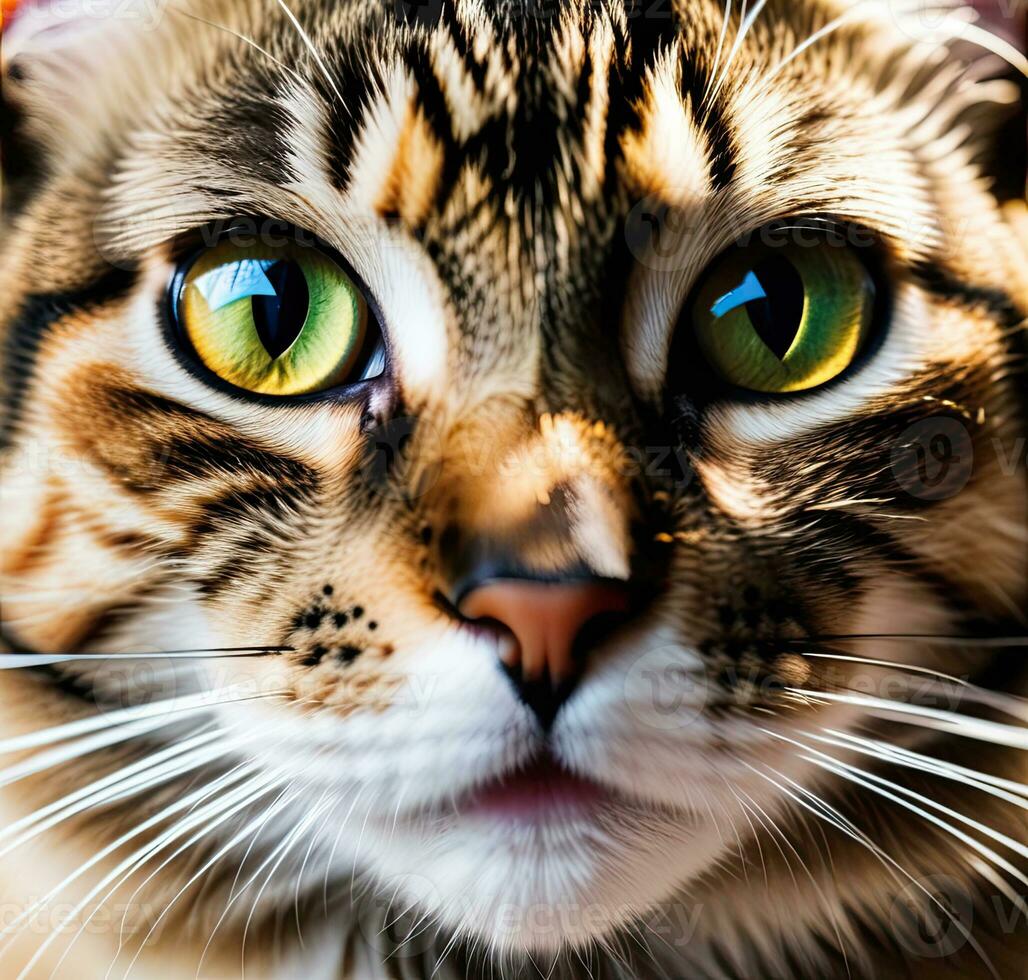 AI generated Close up of cat eye. Generative AI photo