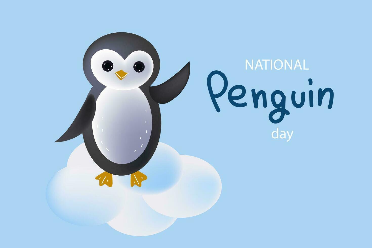 Penguin Awareness Day Flat Cartoon Hand Drawn vector illustration