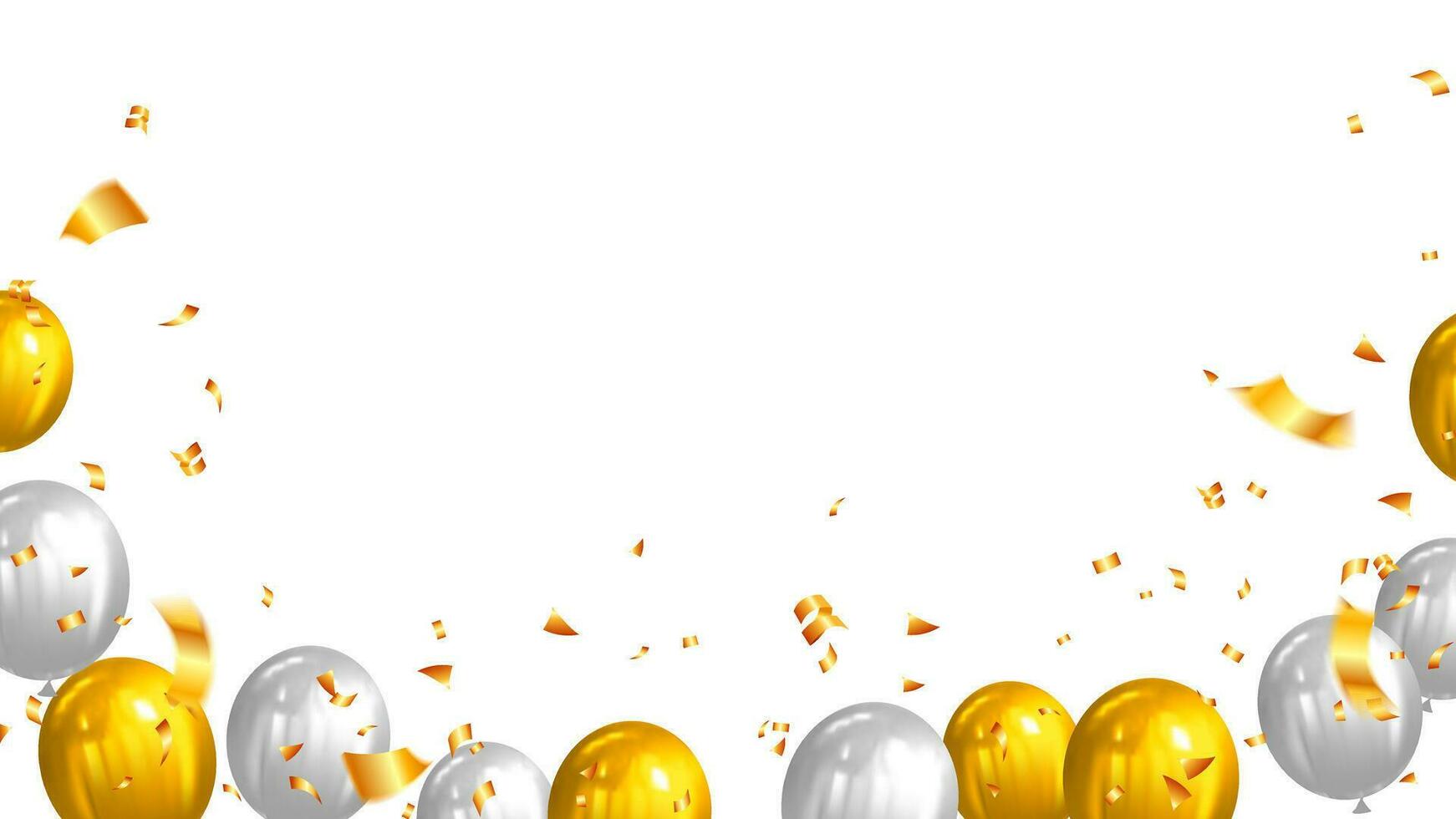 Celebration banner with gold and silver balloons vector