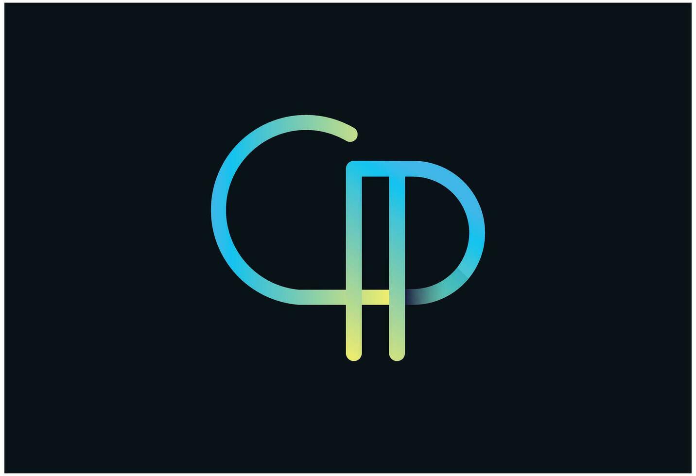 Gradient initial template logo minimalist letter CP vector