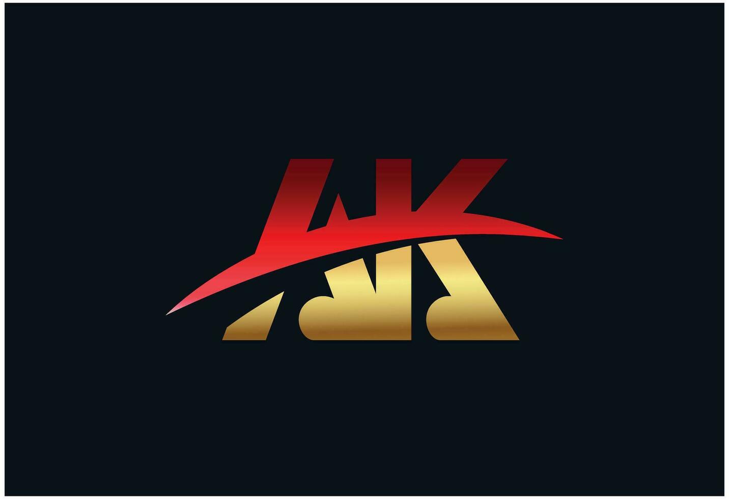 AK text gradient stylish logo vector