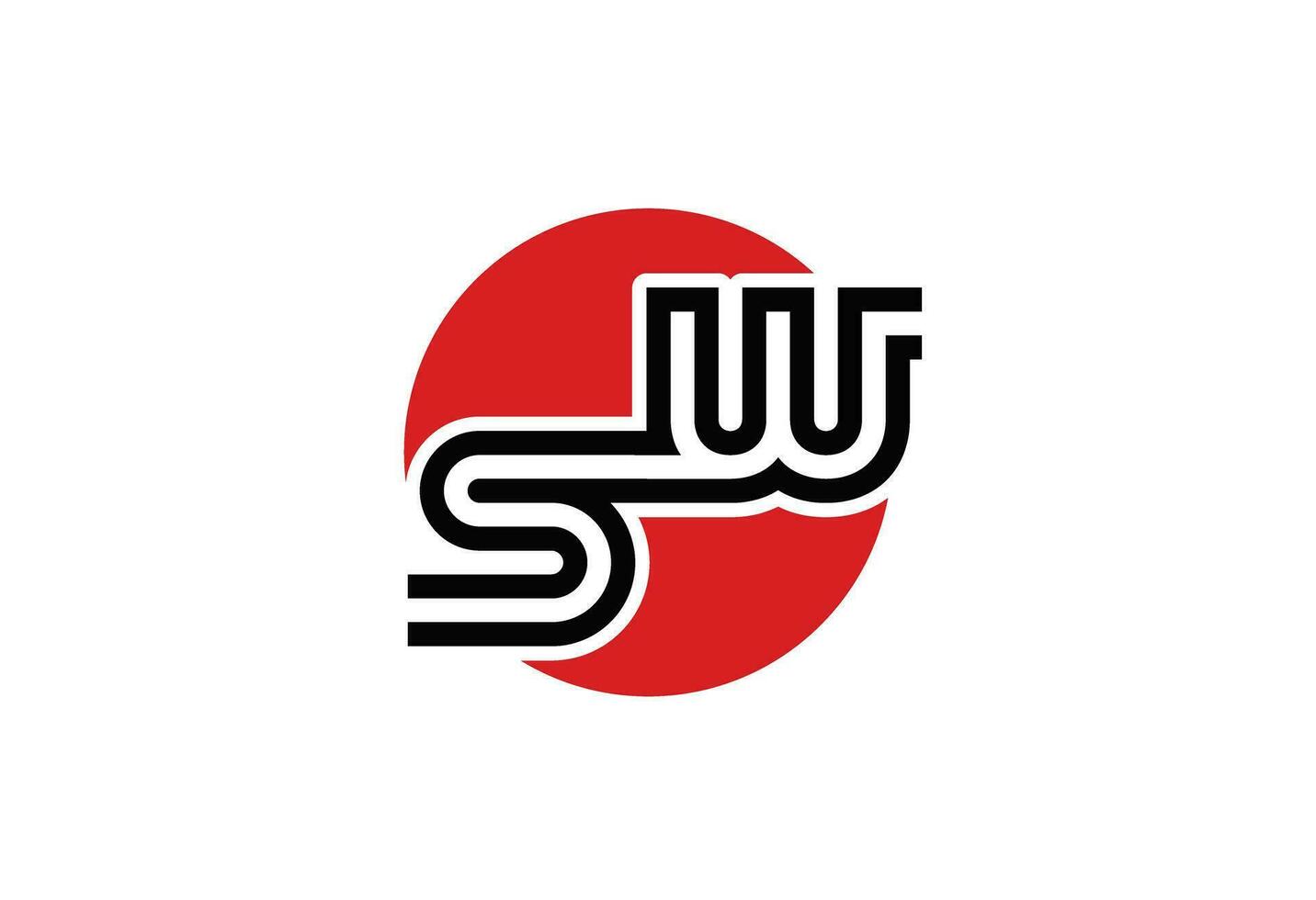 WS or HS vector modern logo
