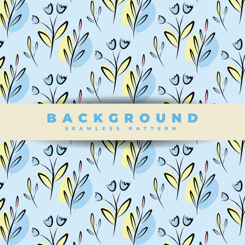 Seamless pattern background design, with foliage element style vector