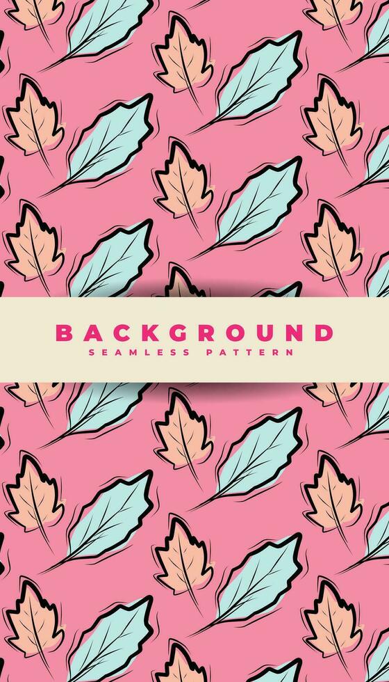 Seamless pattern background design, with foliage element style vector