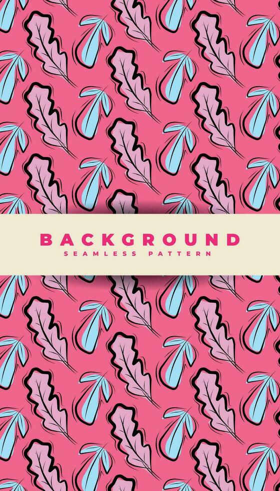 Seamless pattern background design, with foliage element style vector