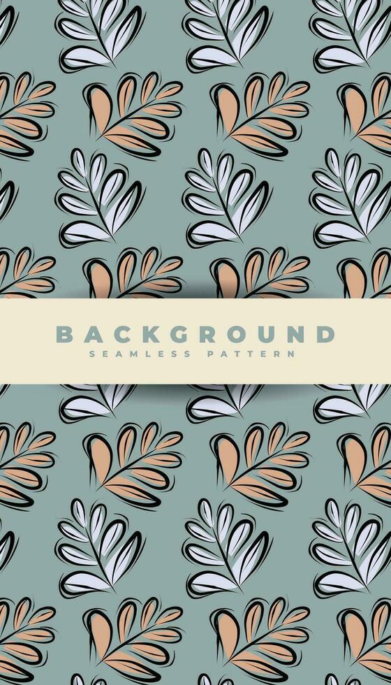 Seamless pattern background design, with foliage element style vector