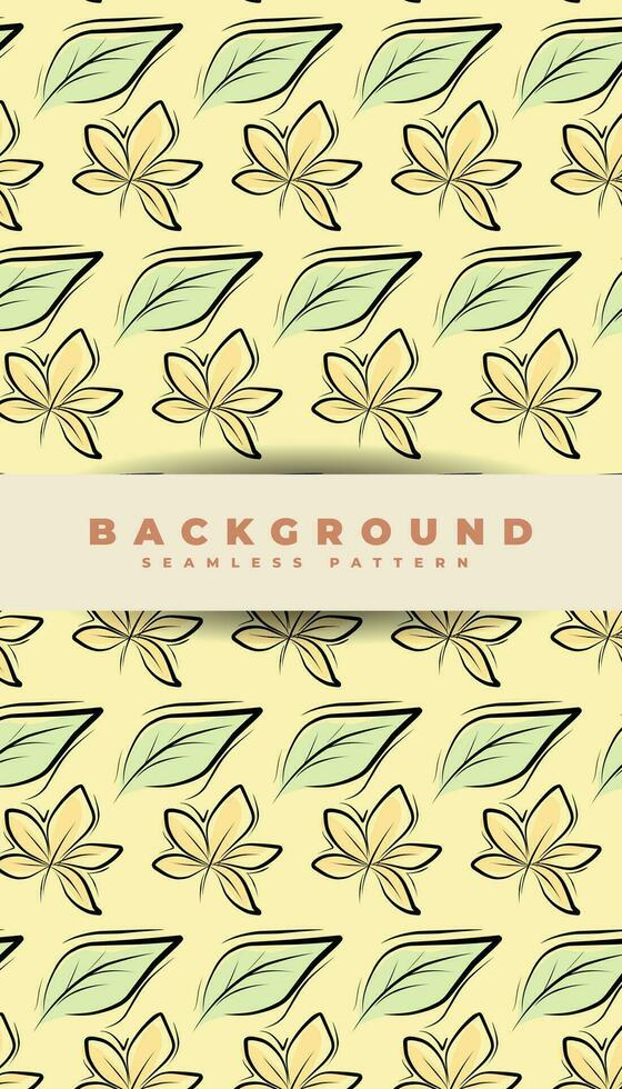 Seamless pattern background design, with foliage element style vector