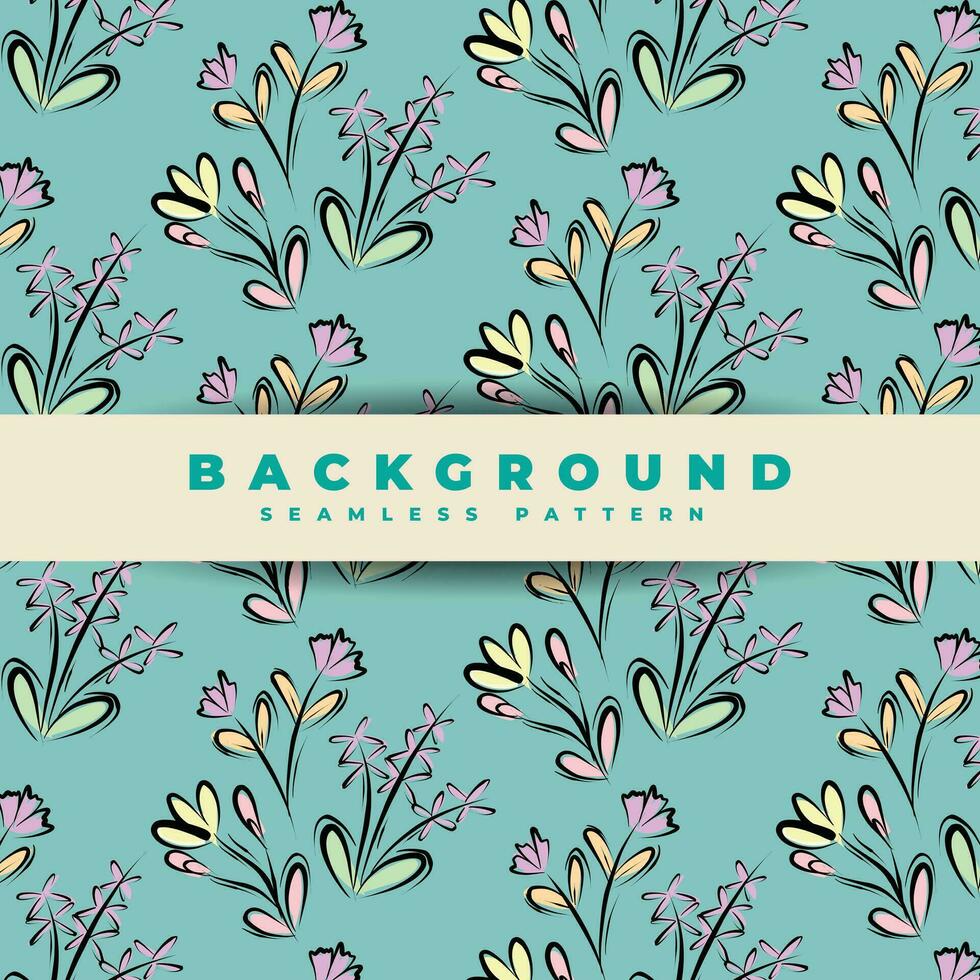 Seamless pattern background design, with foliage element style vector