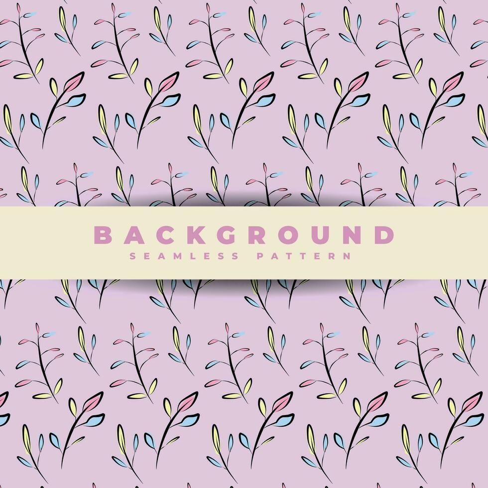 Seamless pattern background design, with foliage element style vector