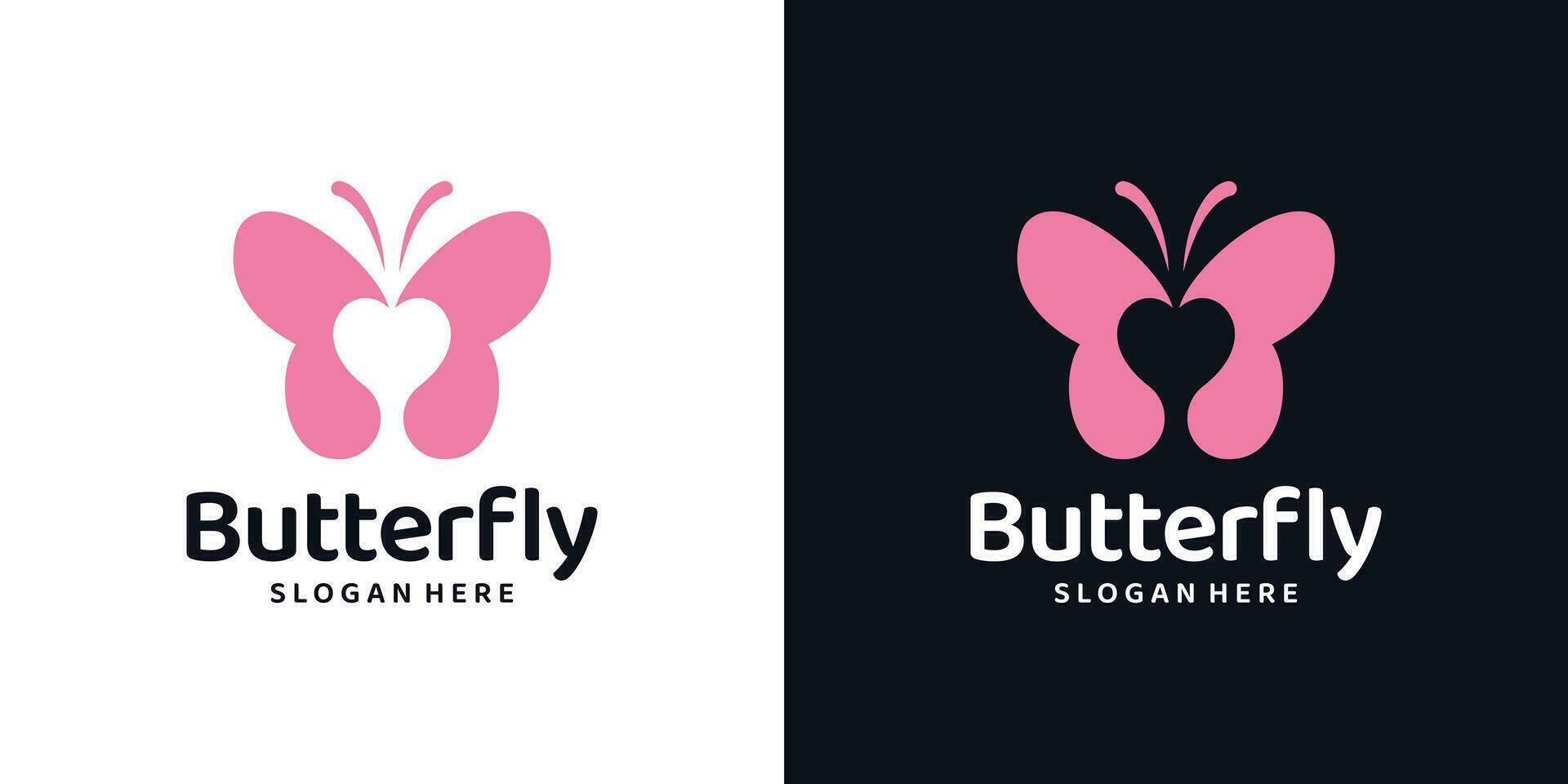 Butterfly logo design template with heart love design graphic vector illustration. Symbol, icon, creative.