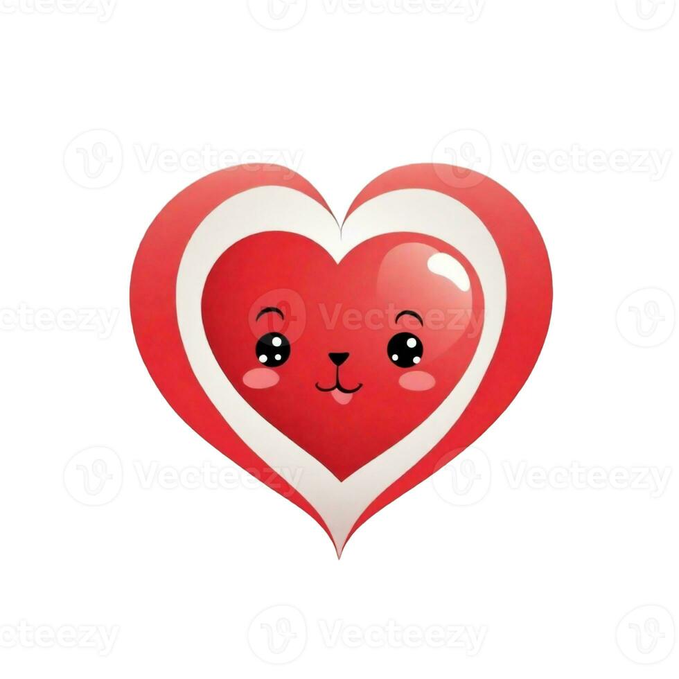AI generated graphics of a  red heart on a white background photo