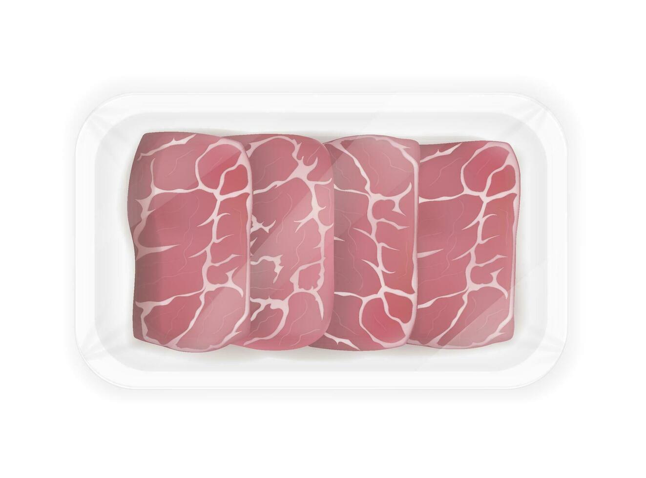 raw piece of meat cut into steaks vector illustration isolated on white background