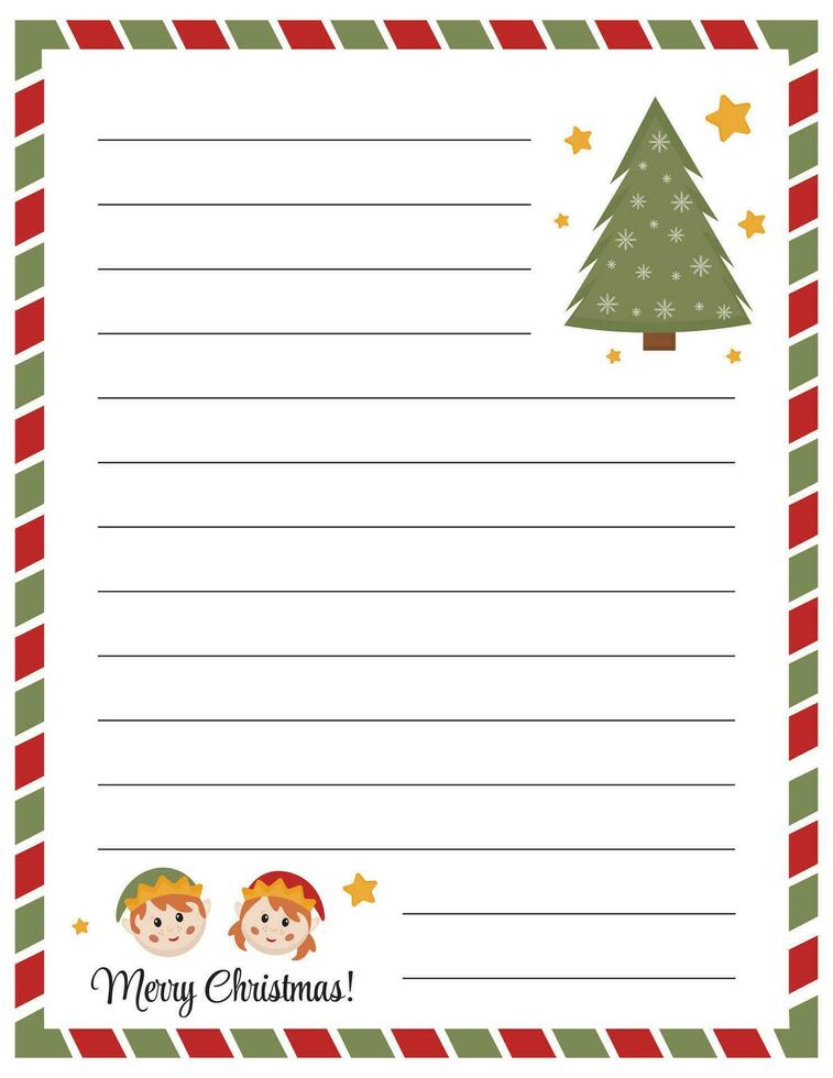 Christmas page with vector ornament, empty form for Christmas wishes, greetings, letter.