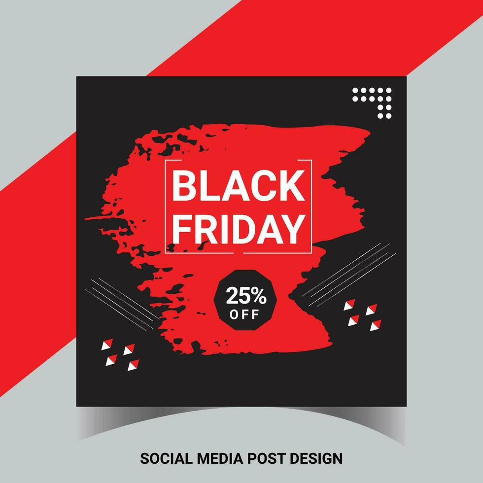 Black Friday Sale Social Media Post Banner Template. Super discount sale square flyer template. Modern and editable. Free Vector