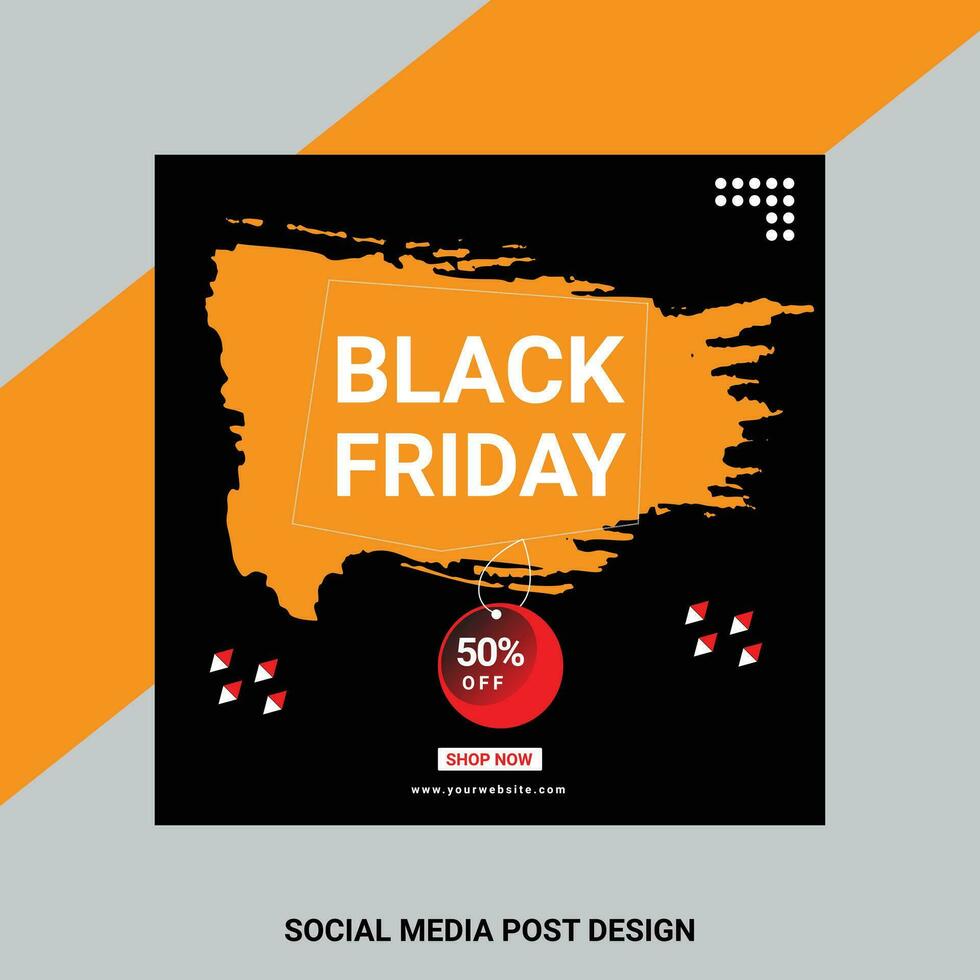 Black Friday Sale Social Media Post Banner Template. Super discount sale square flyer template. Modern and editable. Free Vector