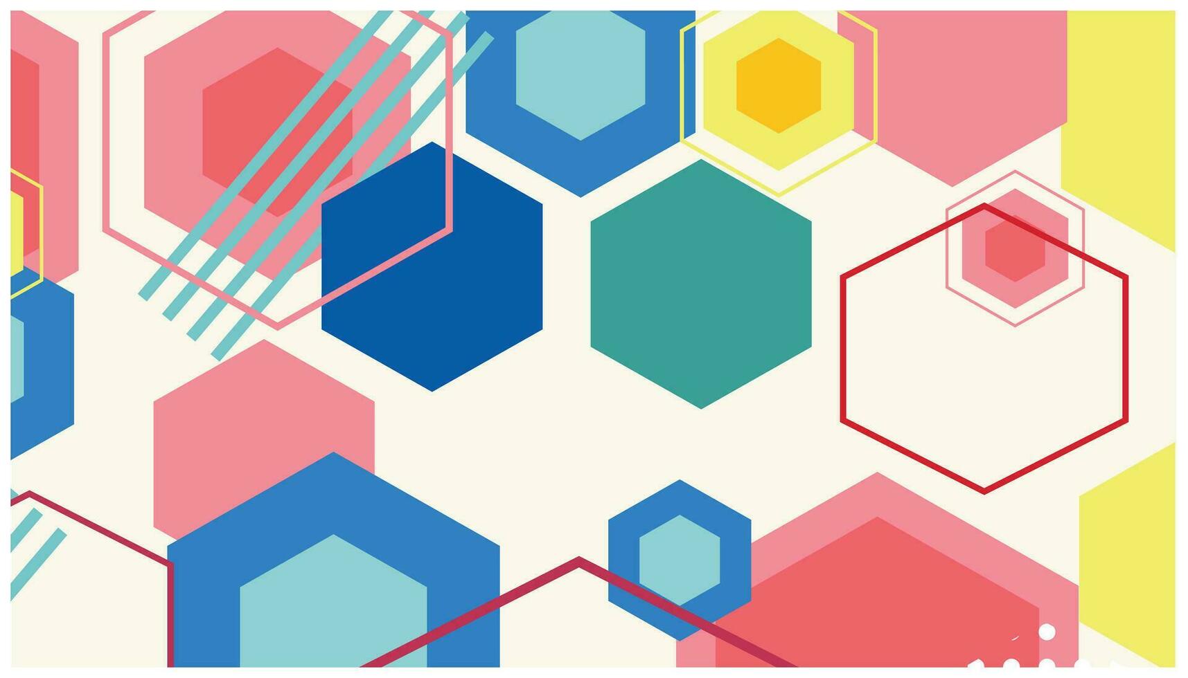 Abstract colorful geometric background with hexagons and dots. Colorful vector illustration for your design. Can be used for advertising, presentation, backdrop and banner template