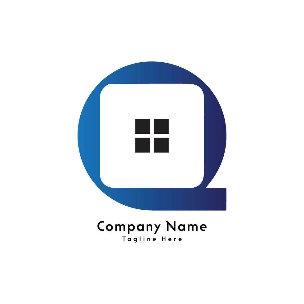 Q letter home logo design icon vector