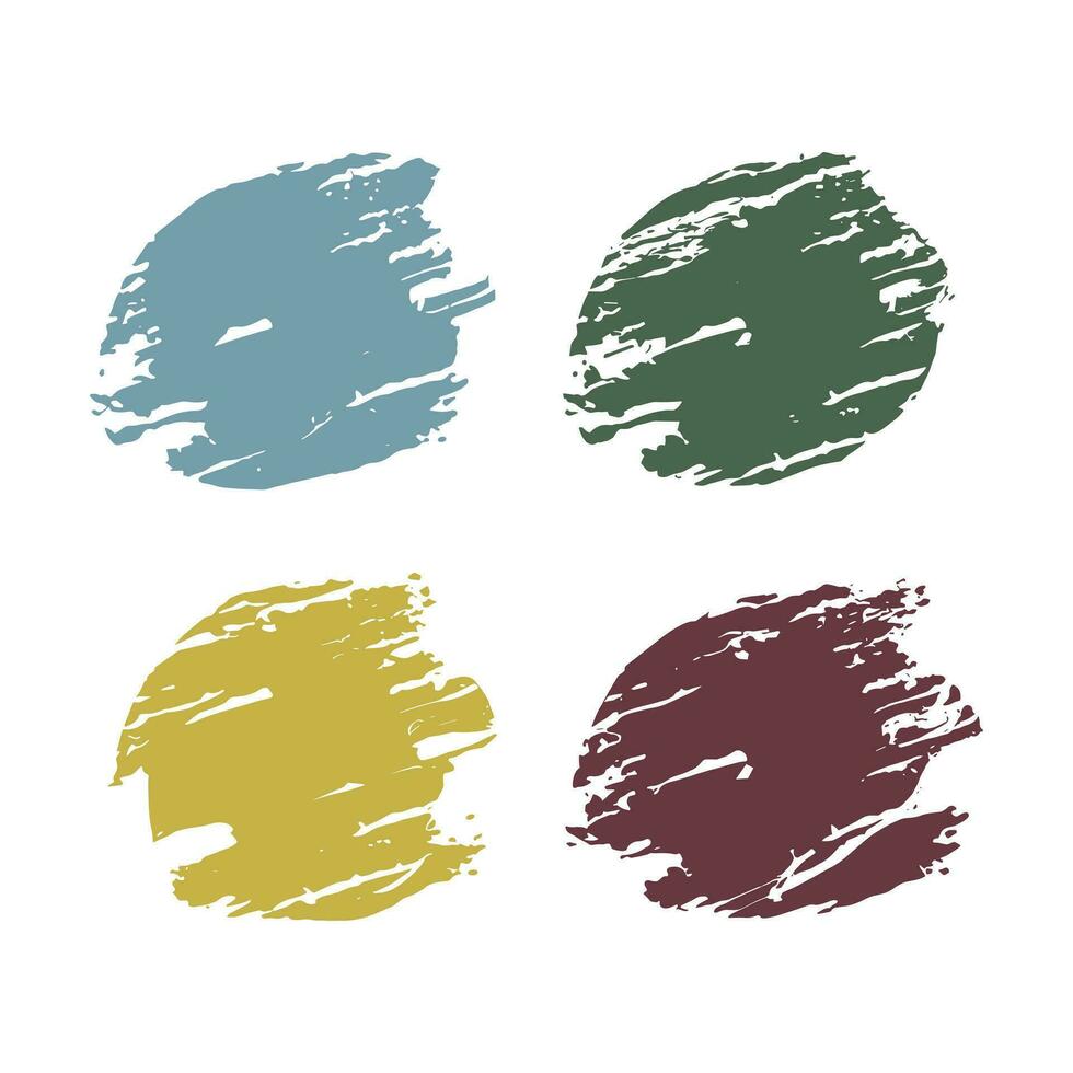 set of watercolor grunge strokes vector