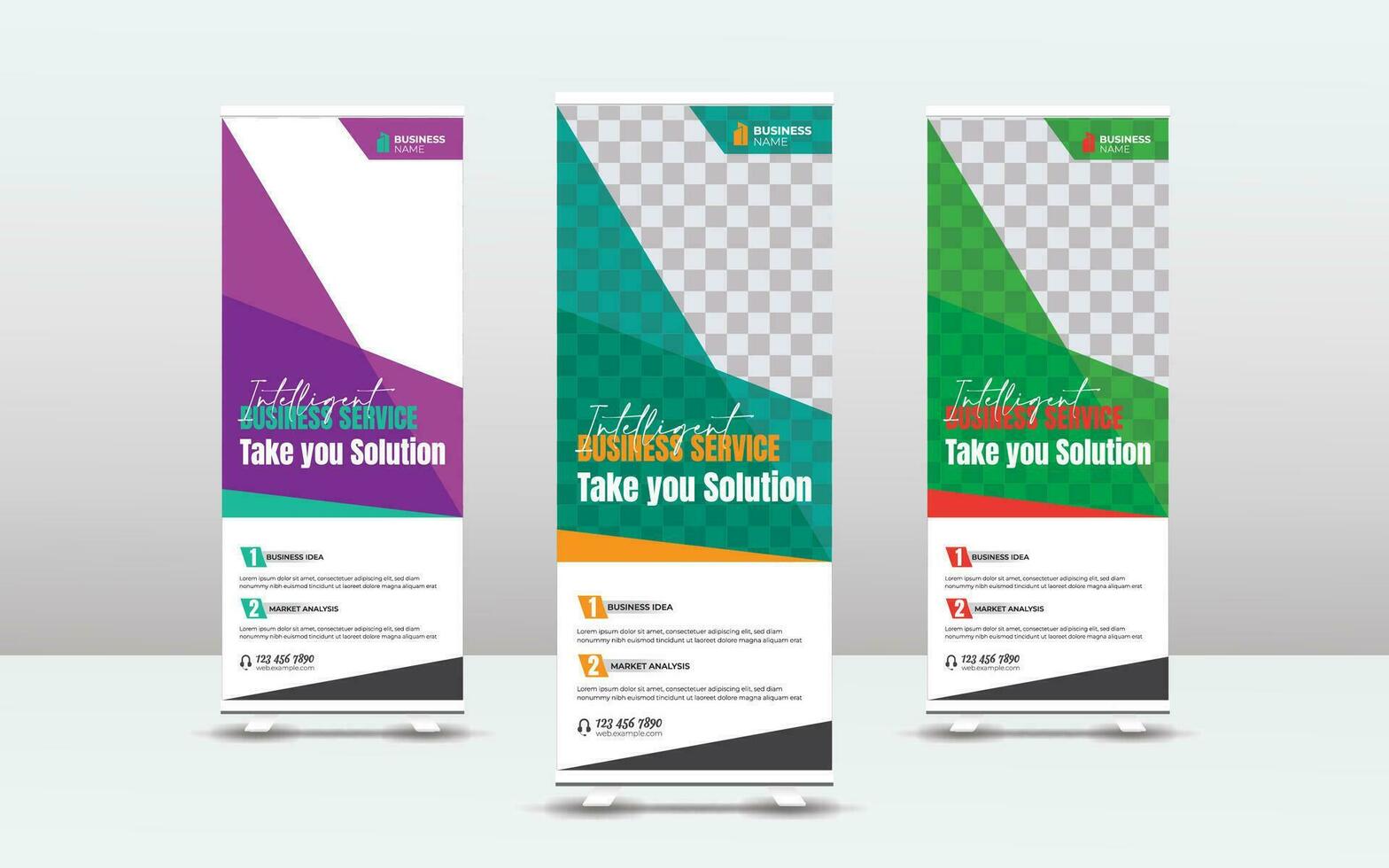 Corporate business roll up banner template design vector