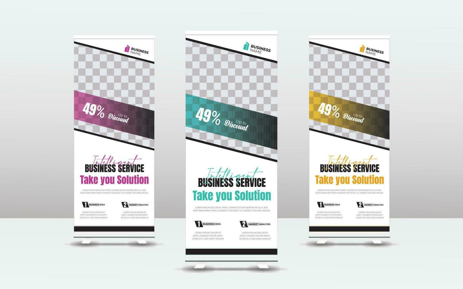 Corporate business roll up banner template design vector