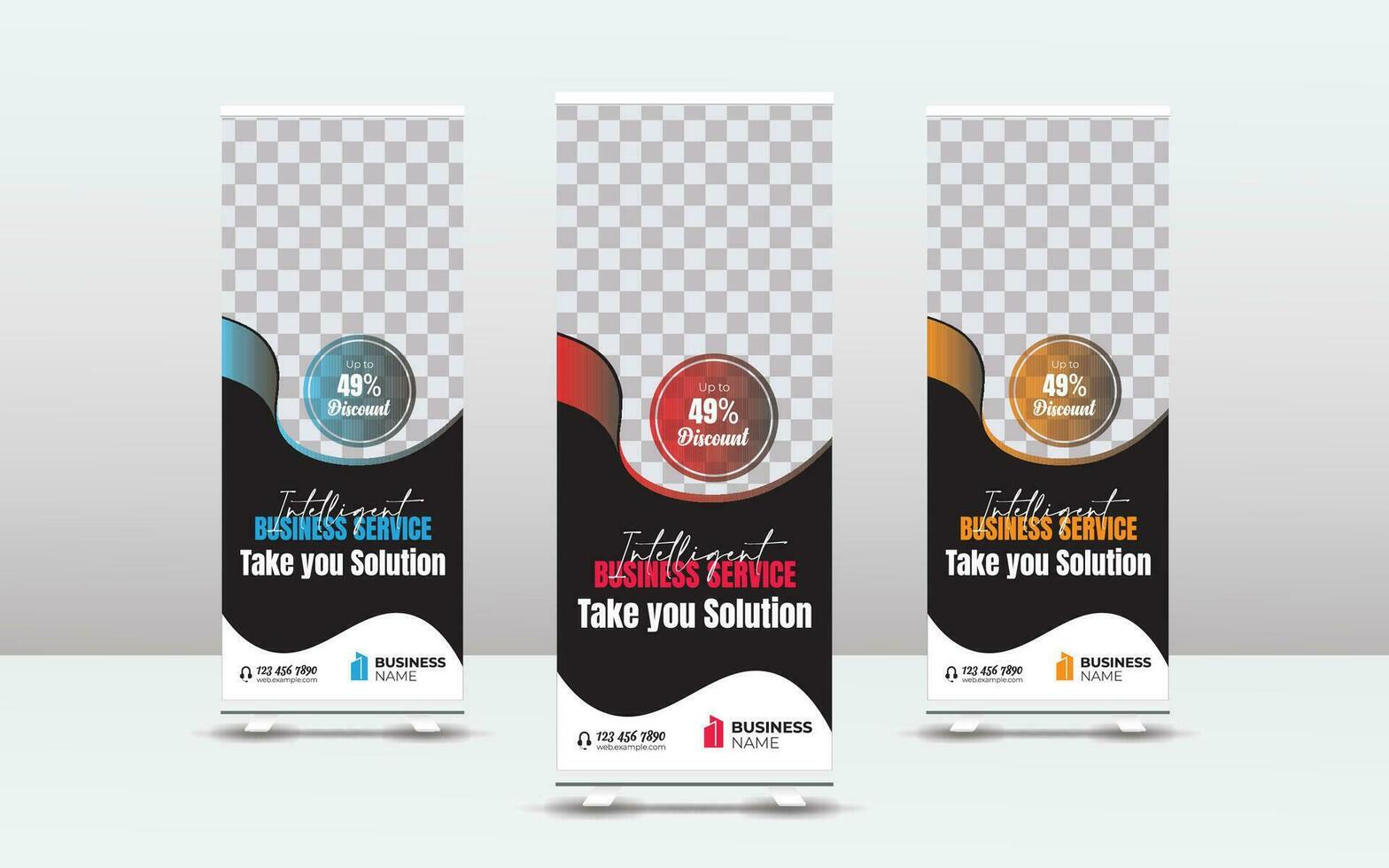 Corporate business roll up banner template design vector