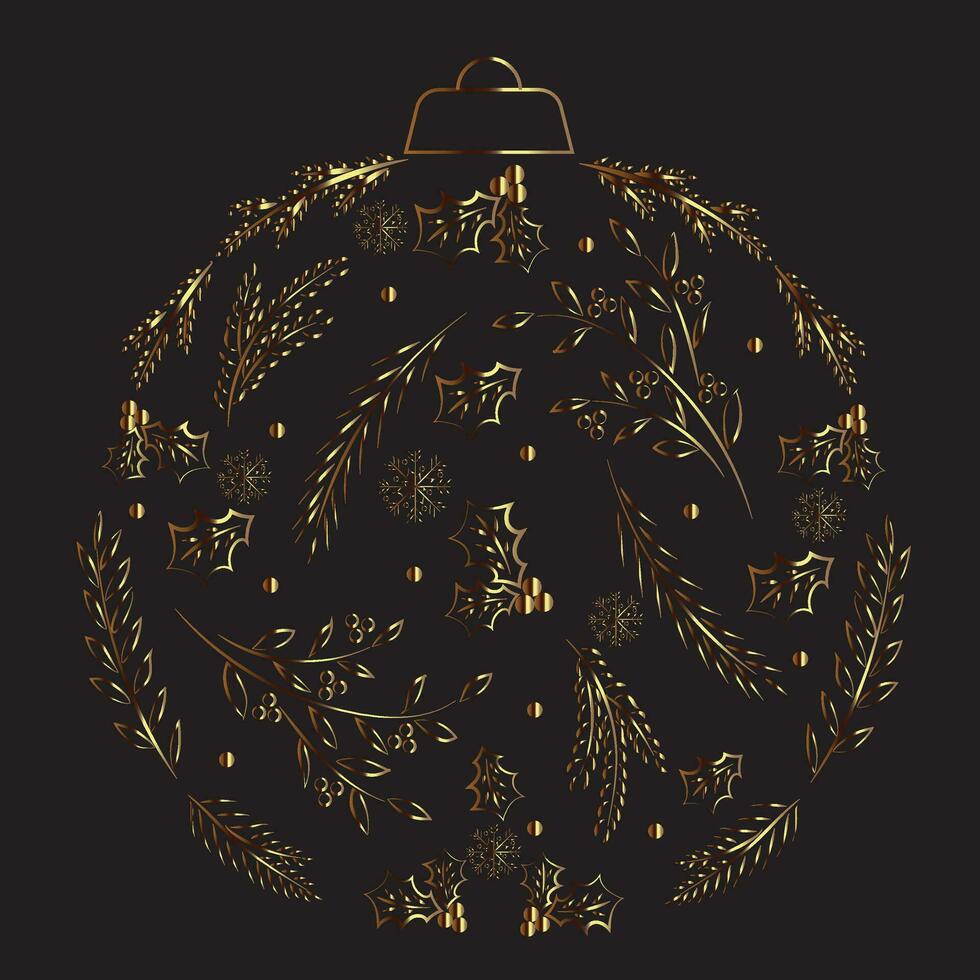 Christmas ball in gold color. Vector. vector