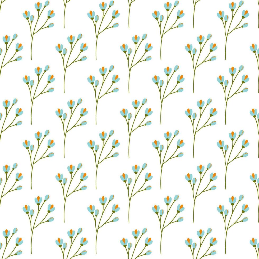 Seamless pattern of abstract flowering brunches. Spring design concept for background or wrapping vector