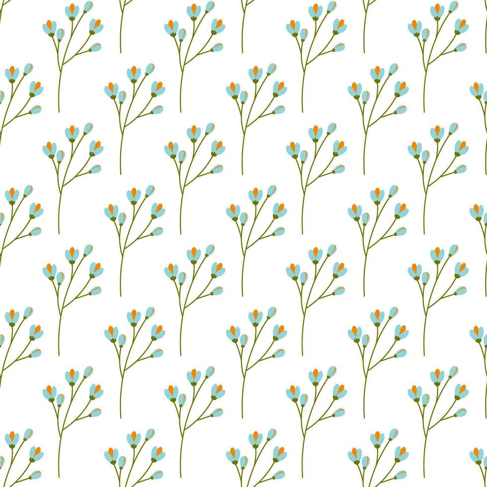 Seamless pattern of abstract flowering brunches. Spring design concept for background or wrapping vector