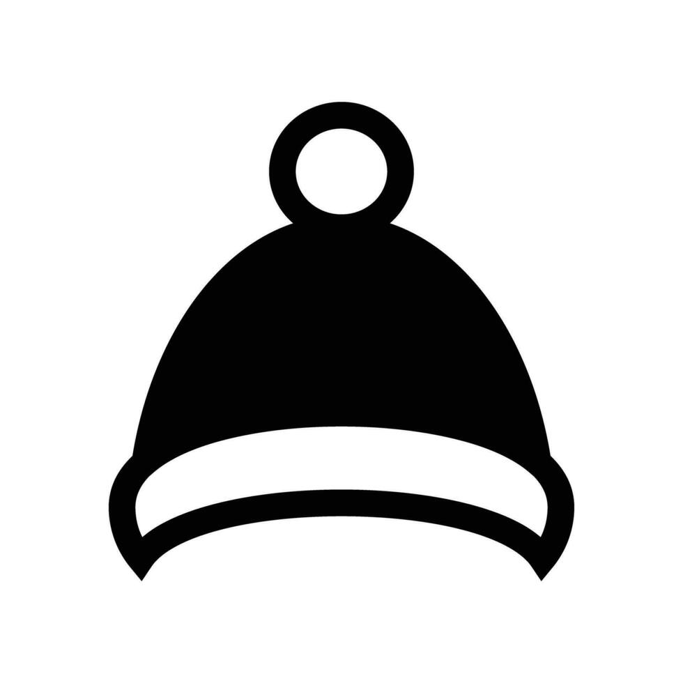 Winter hat icon on white background. Flat style. Vector illustration. Winter design elements, winter gear, warm hats, snow etc