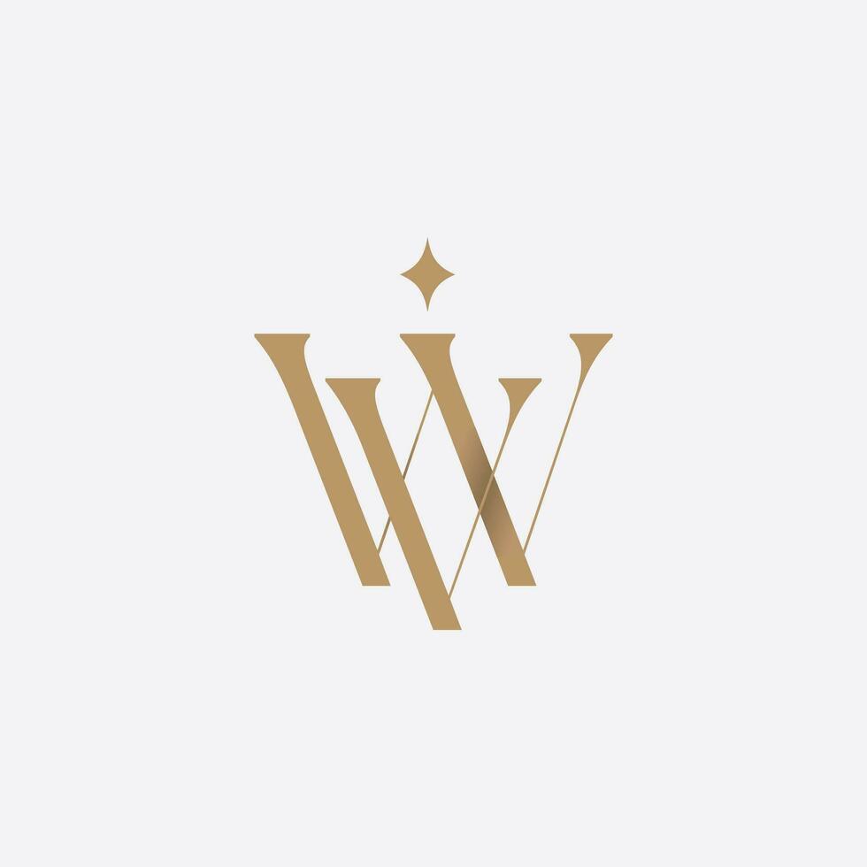Alphabet letters monogram icon logo WV or VW vector