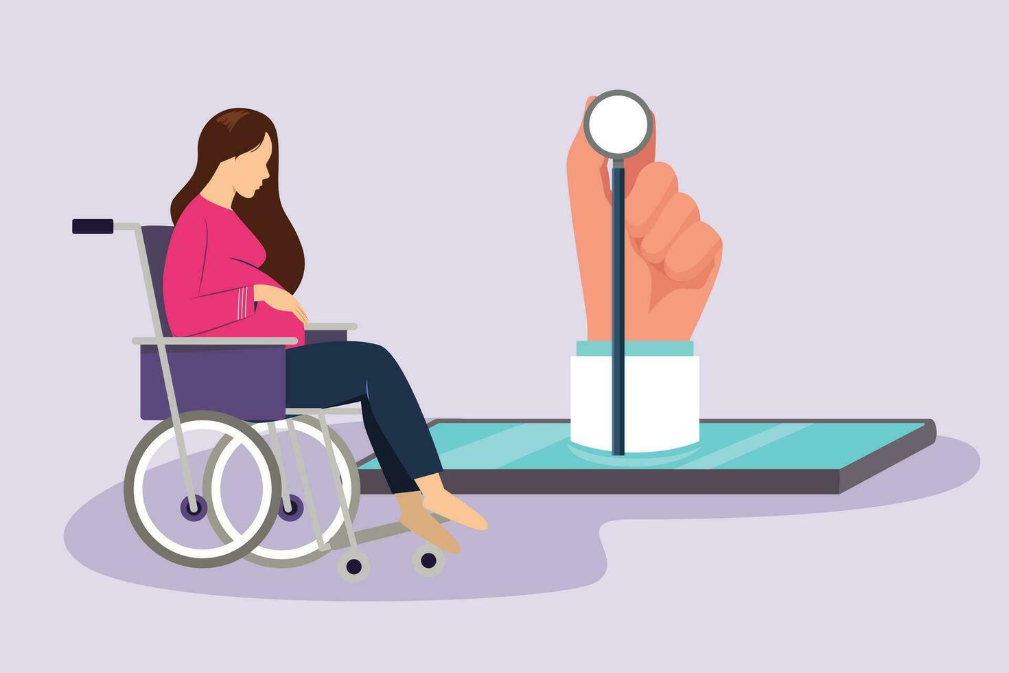 Medical examination at clinic. Medical concept. Colored flat vector illustration isolated.
