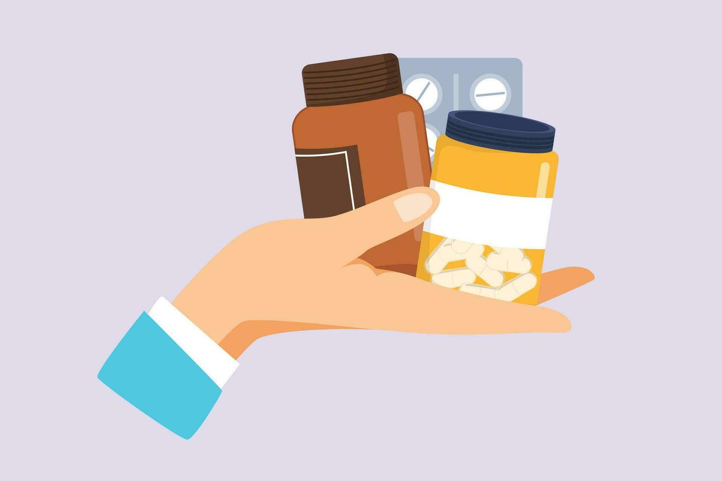 Pharmaceuticals and medication. Medical concept. Colored flat vector illustration isolated.