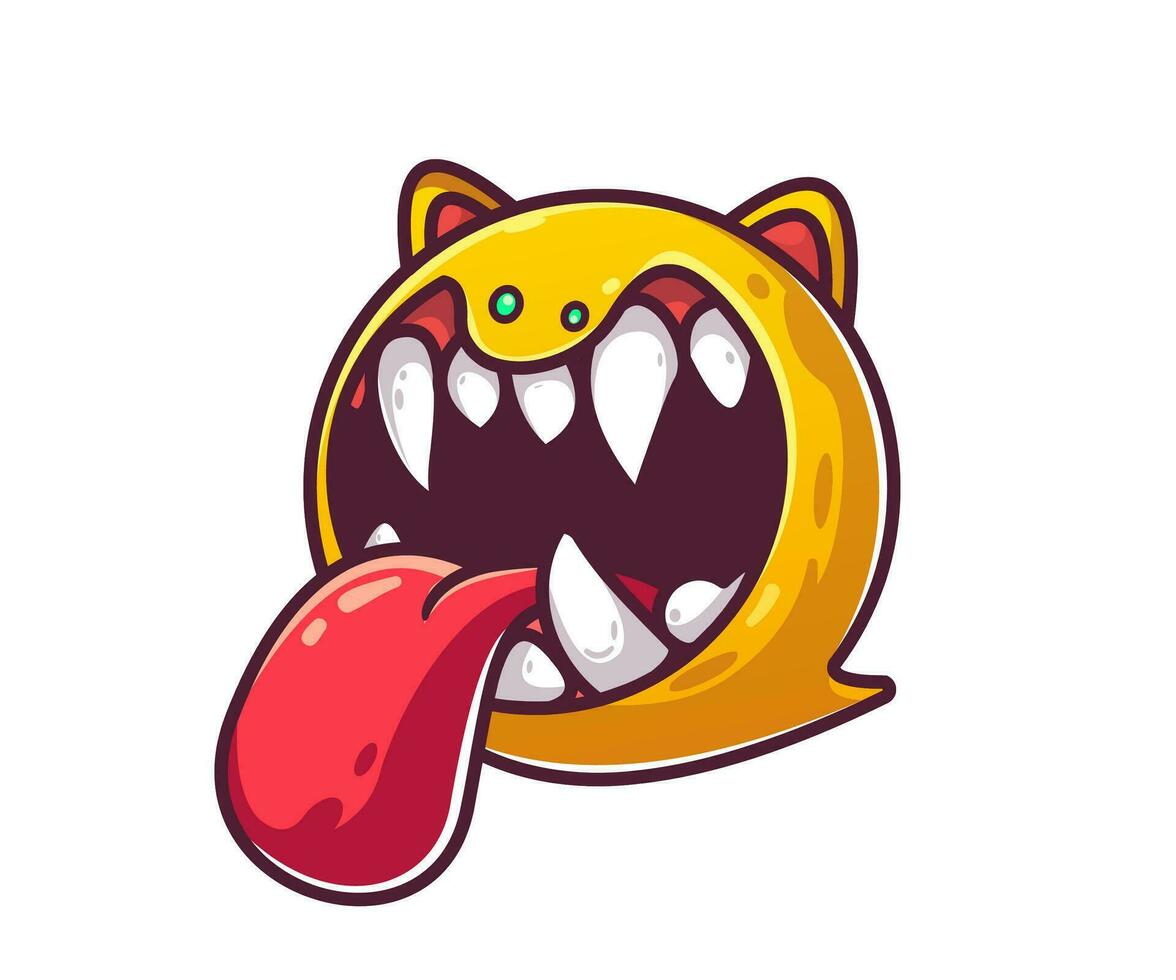 vector illustration of cute monster, cartoon isolated