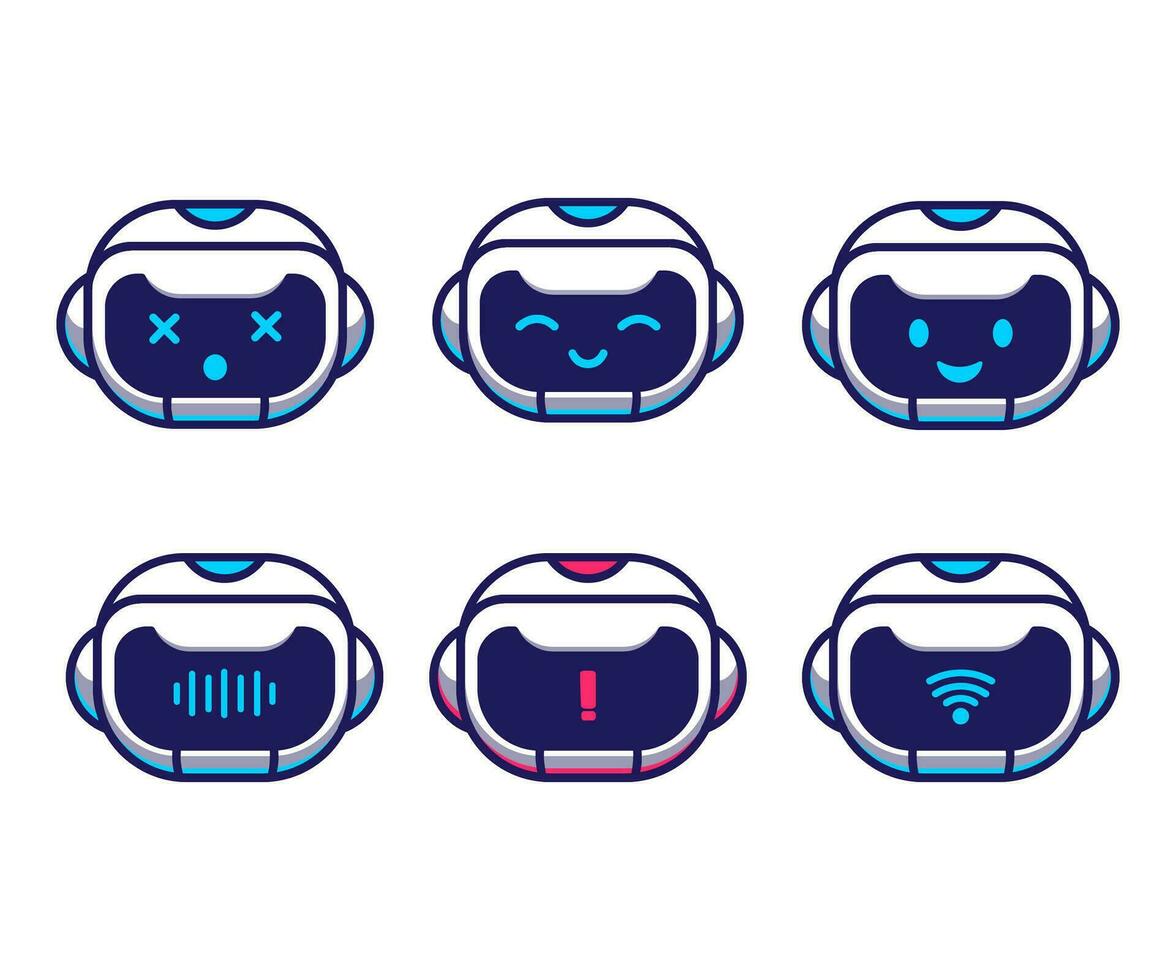 robot expression vector illustration, cartoon collection