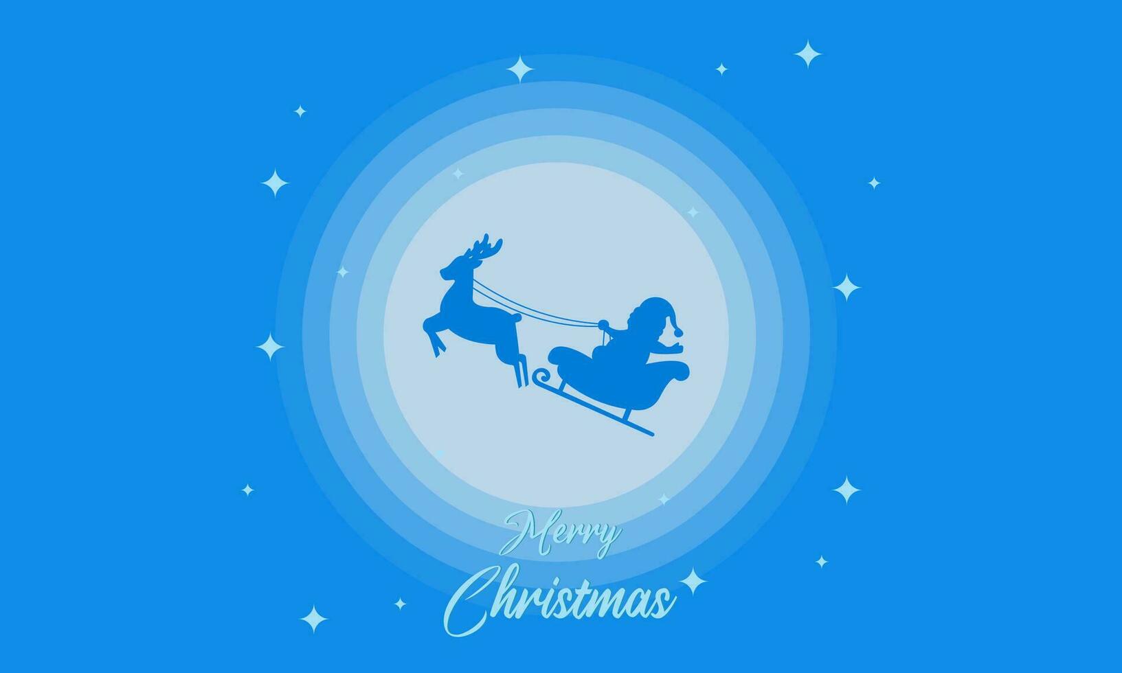 Blue Background with Flying Santa vector
