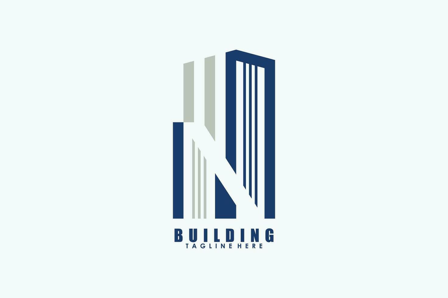 building logo design with letter n creative concept vector