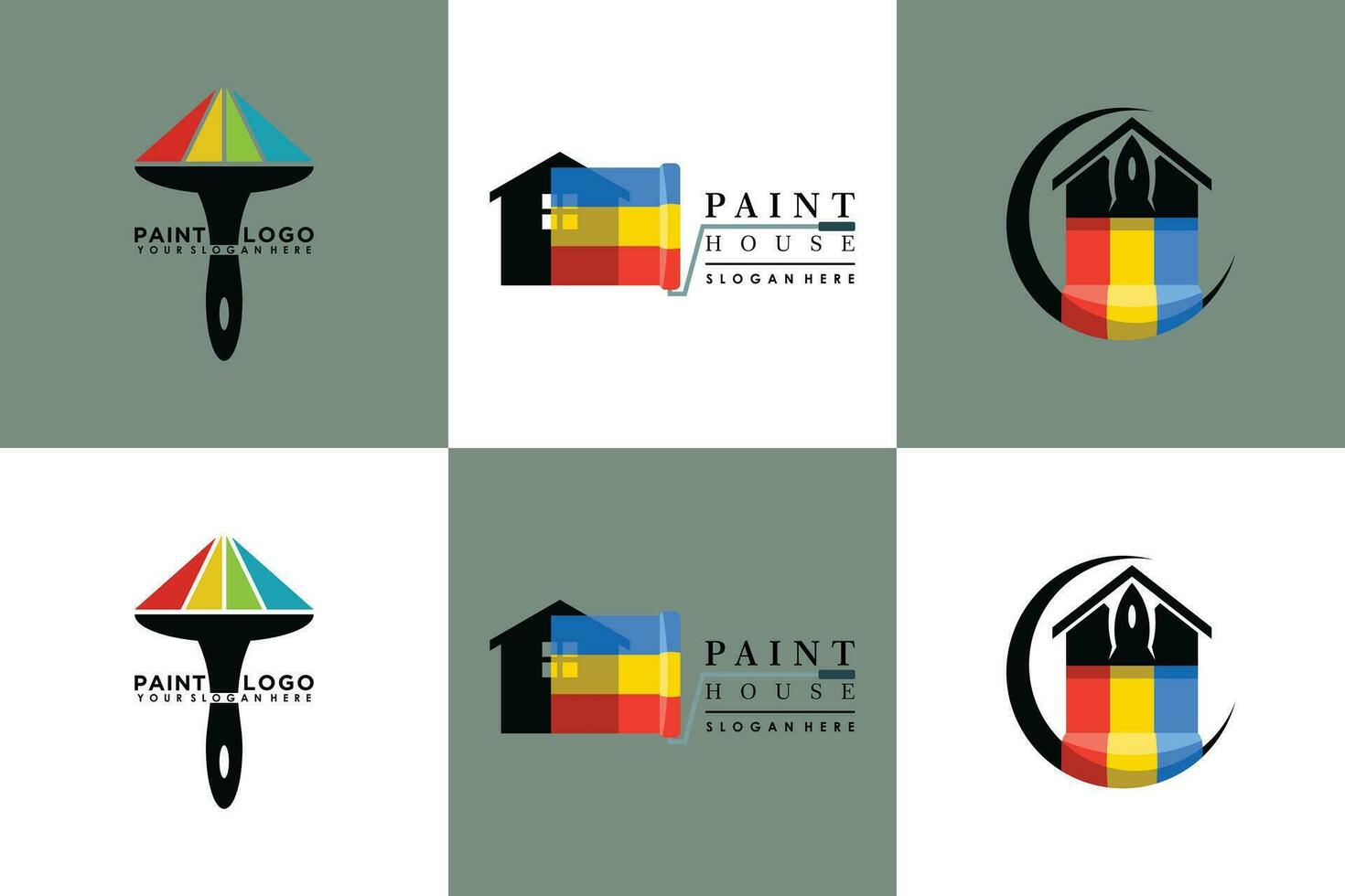 collection of house paint logo design with creative concept vector