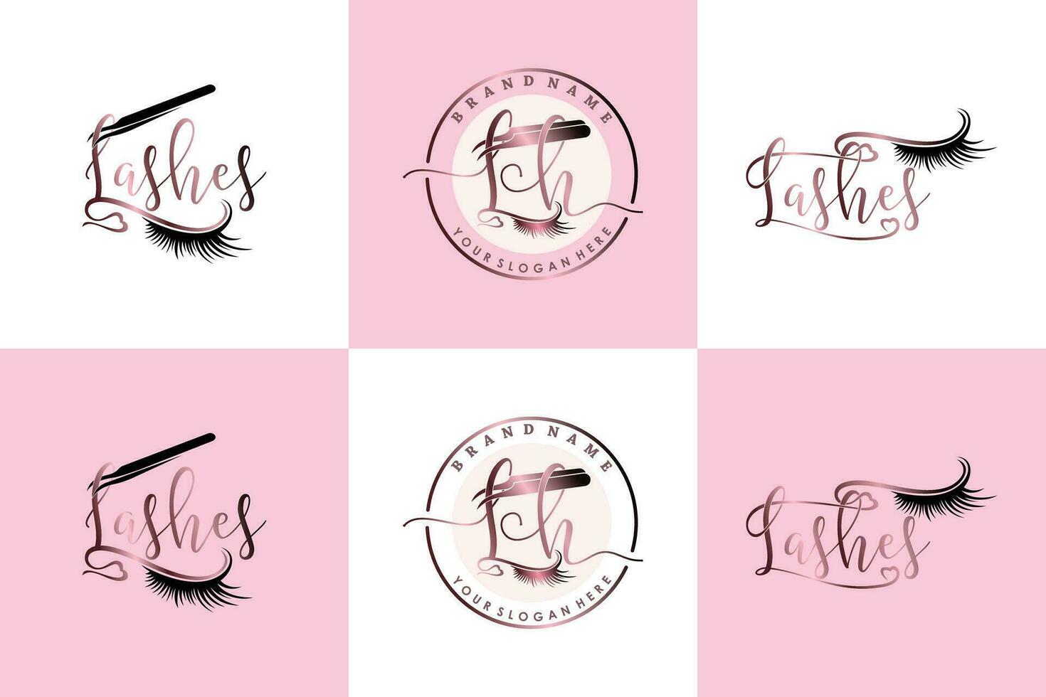 colección de pestaña logo diseño para latigazos belleza salón con único concepto prima vector