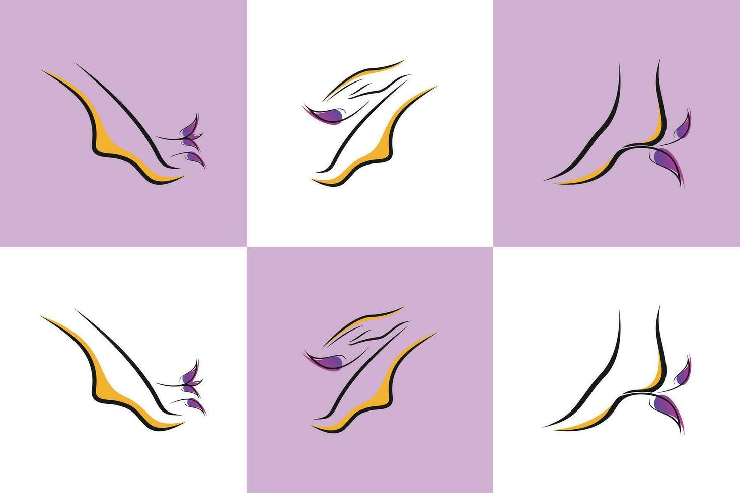 collection of menicure pedicure logo with foot illustrasi logo design vector