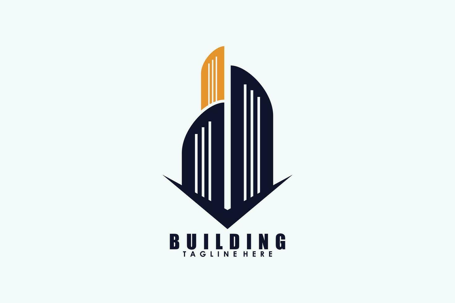 edificio logo diseño con creativo concepto vector