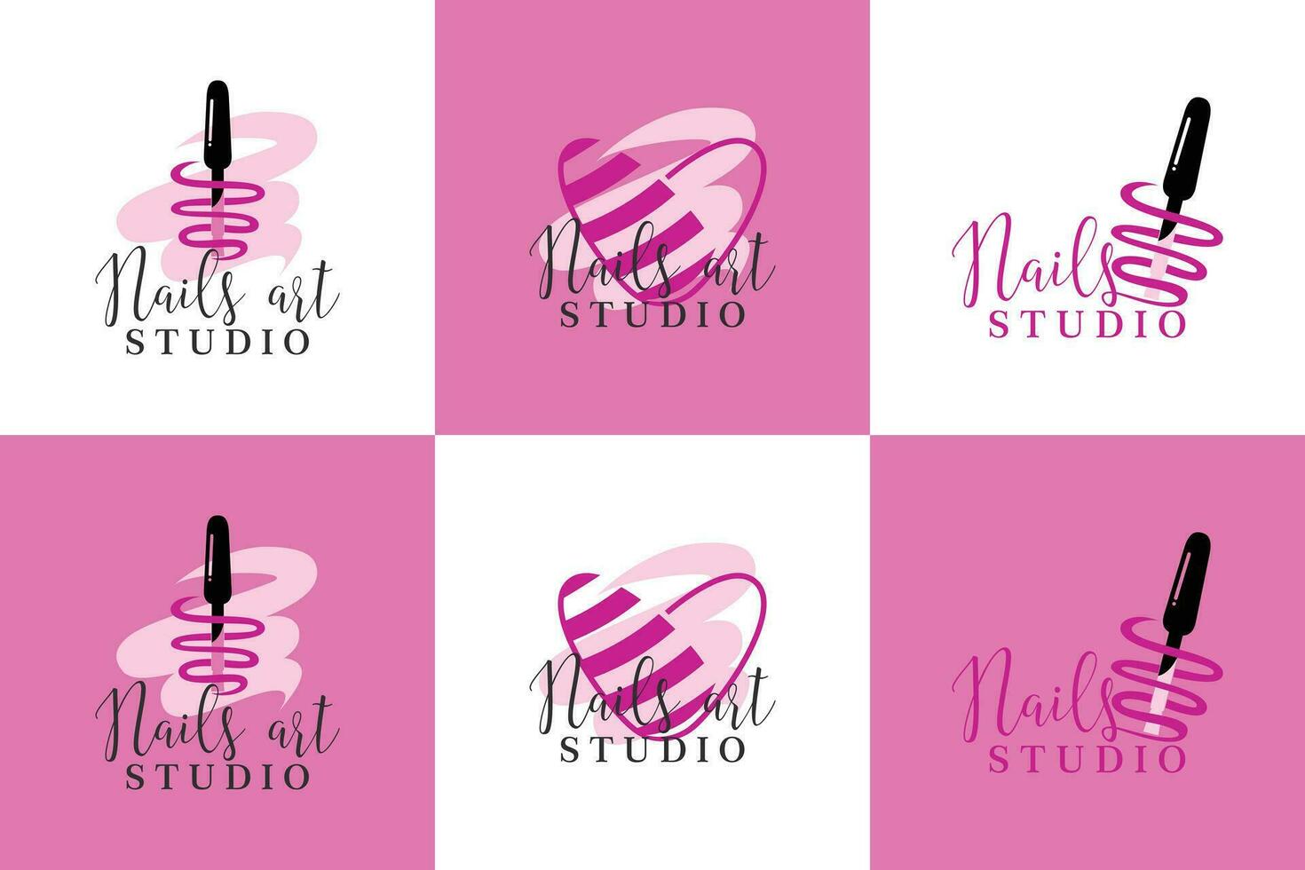 colección de uña belleza salón logo con creativo concepto prima vector