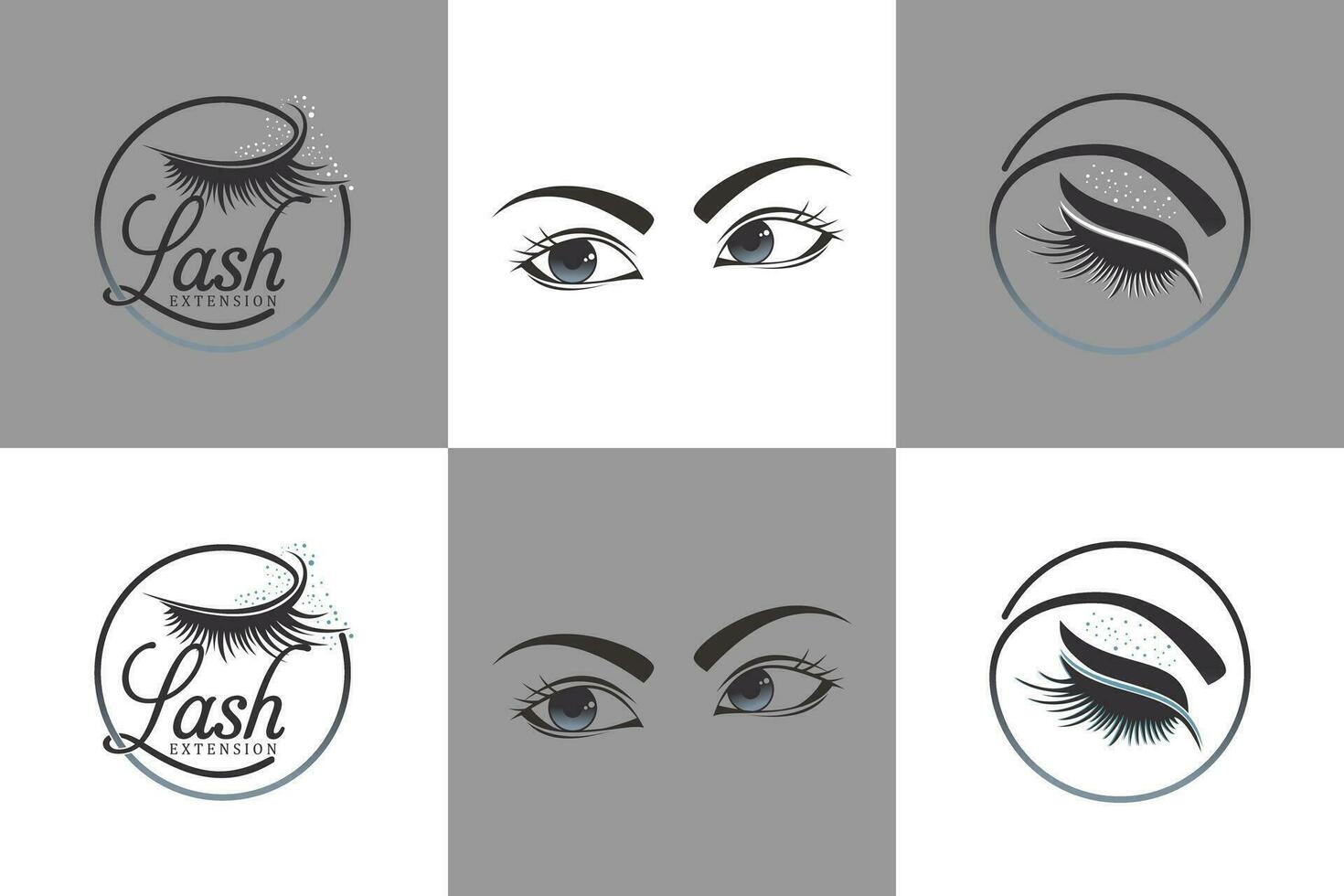 collection of Eyelash logo design for lashes beauty salon with unique concept premium vector