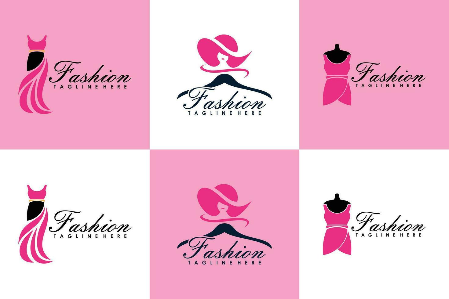 collection of boutique fashion logo design premium vector