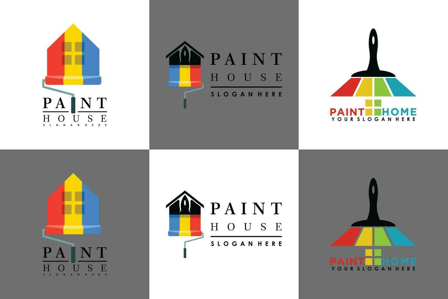 collection of house paint logo design with creative concept vector