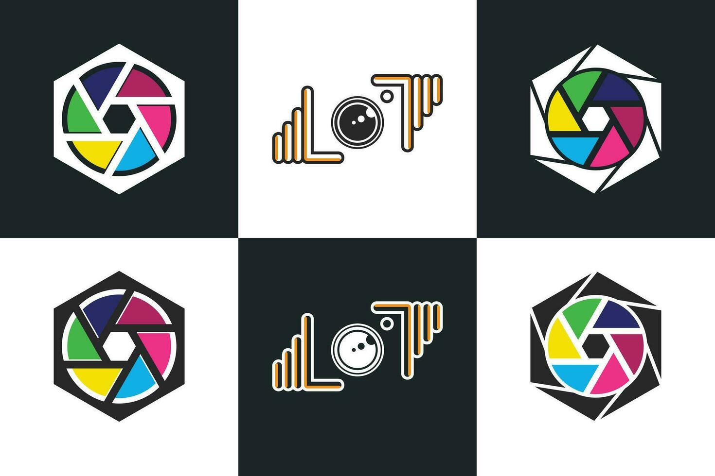 set of camera logo design with modern concept premium vector